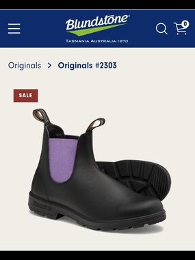 Blundstone Chelsea Boot in Black with Purple Elastic